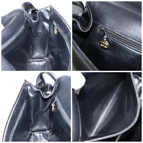 CHANEL Shoulder Bag Enamel Black Gold CC Auth - Picture 15 of 16